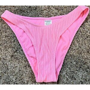 Wild Fable Ribbed High-Leg Bikini Bottom ~ Pink ~ Small